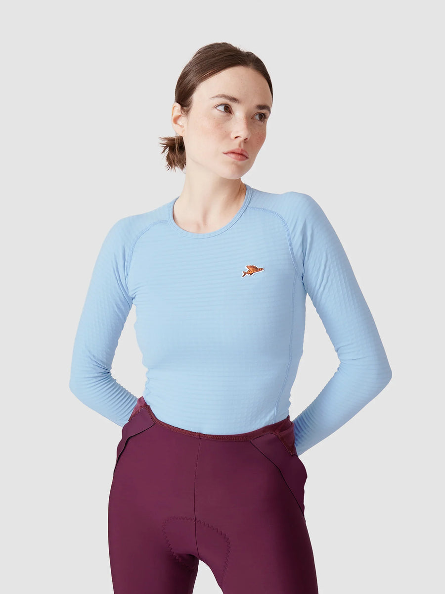 Café du Cycliste Coline Women's Three Season Base Layer Radunterhemd langarm Ice Blue