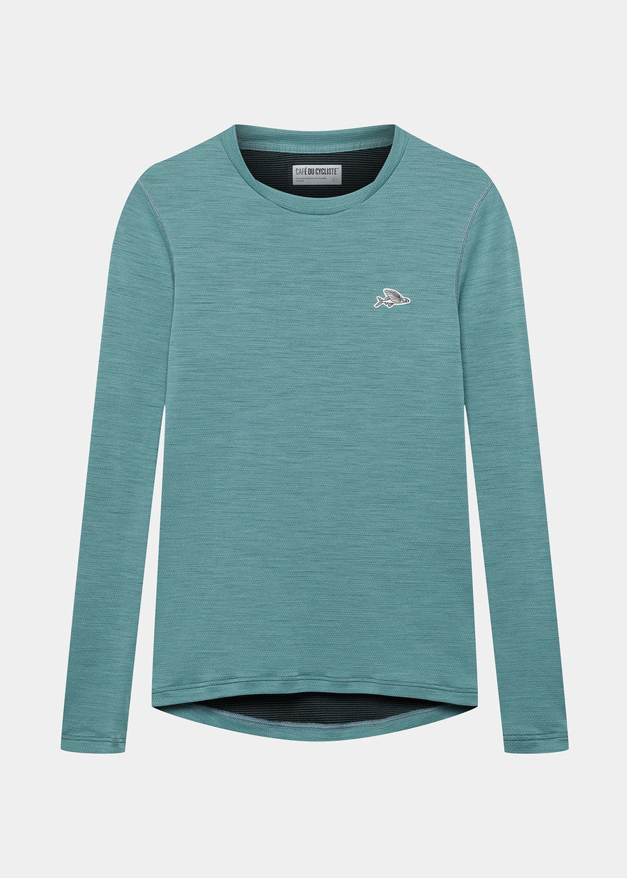 Café du Cycliste Judith Men's Merino Base Layer Radunterhemd langarm Deep Water