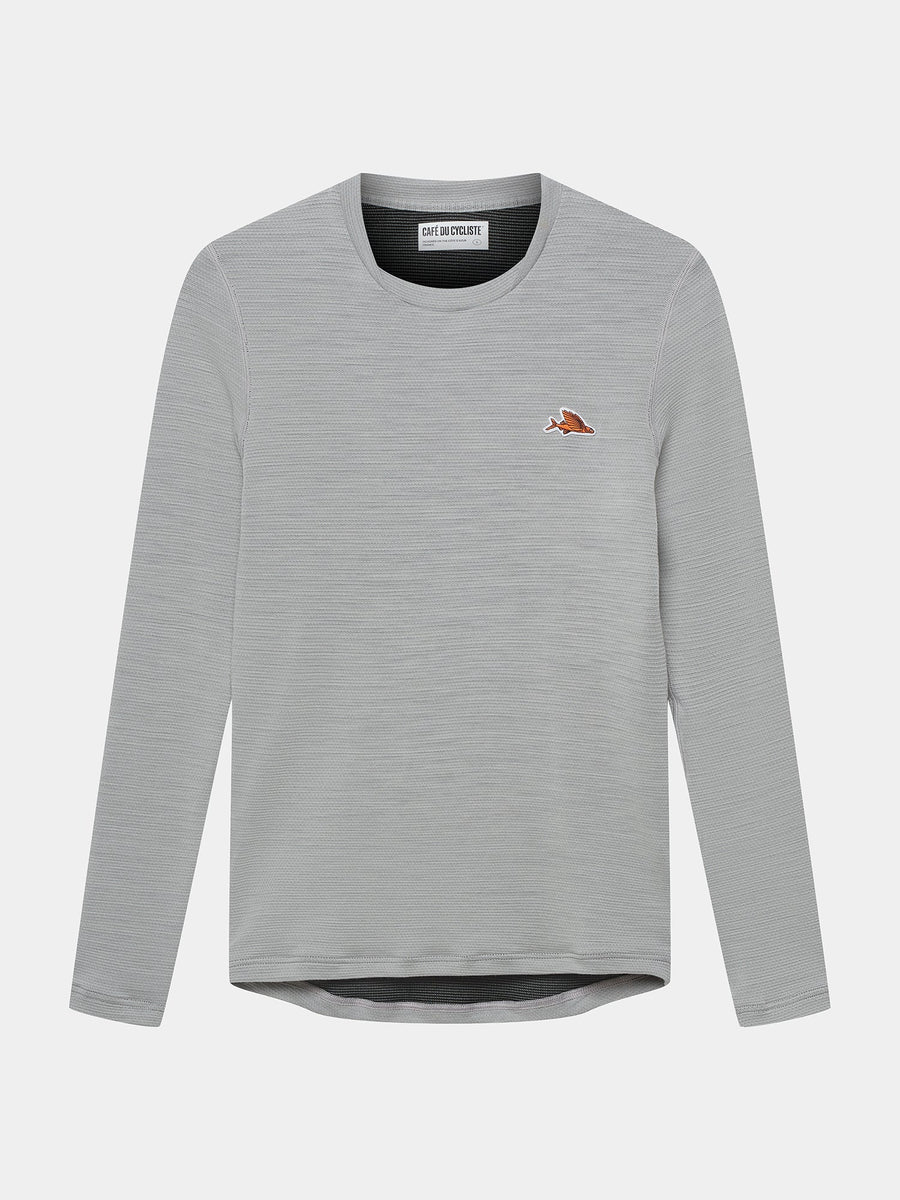 Café du Cycliste Judith Men's Merino Base Layer Radunterhemd langarm Mountain Fog