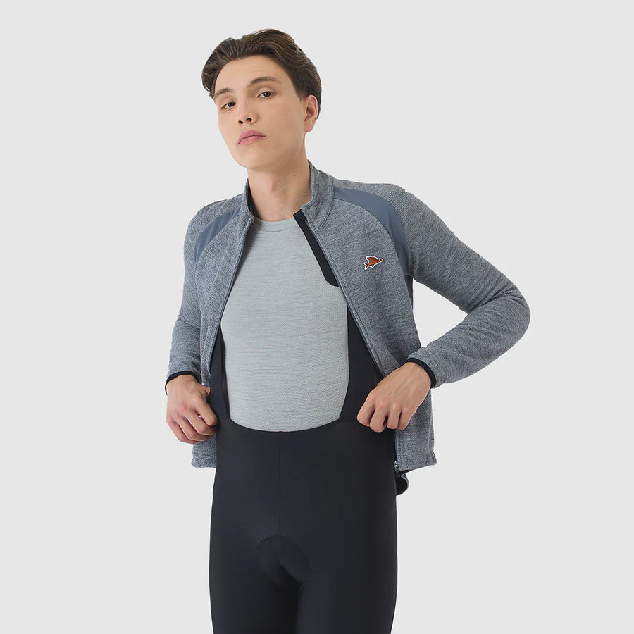 Café du Cycliste Judith Men's Merino Base Layer Radunterhemd langarm Mountain Fog