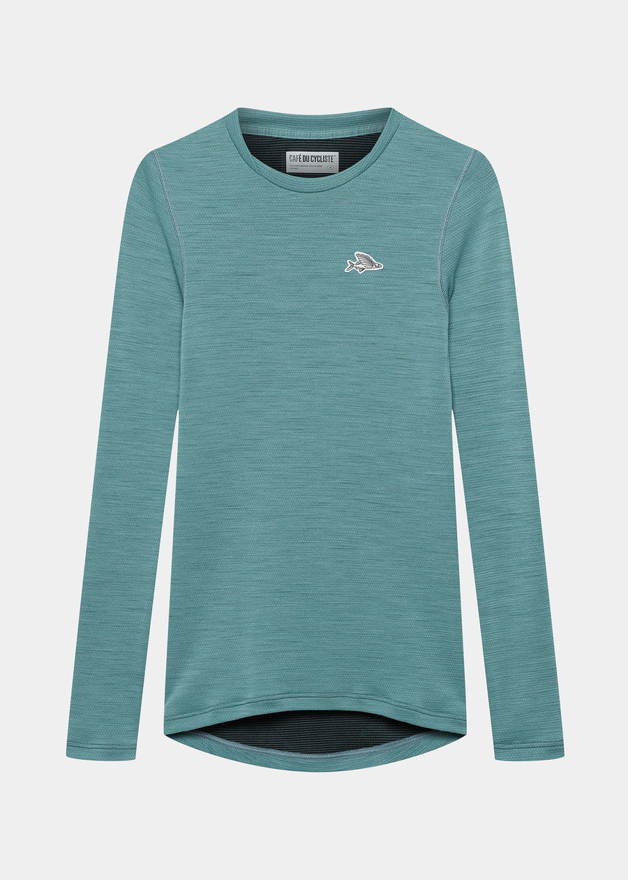 Café du Cycliste Judith Women's Merino Base Layer Radunterhemd langarm Deep Water