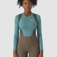 Café du Cycliste Judith Women's Merino Base Layer Radunterhemd langarm Deep Water
