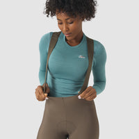 Café du Cycliste Judith Women's Merino Base Layer Radunterhemd langarm Deep Water