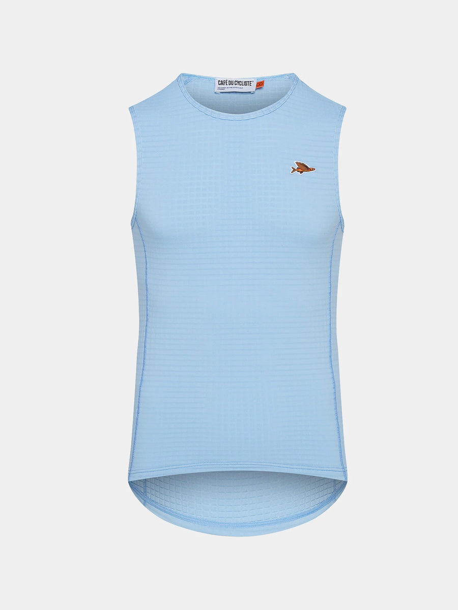 Café du Cycliste Coline Men's Three Season Base Layer Radunterhemd ärmellos Ice Blue