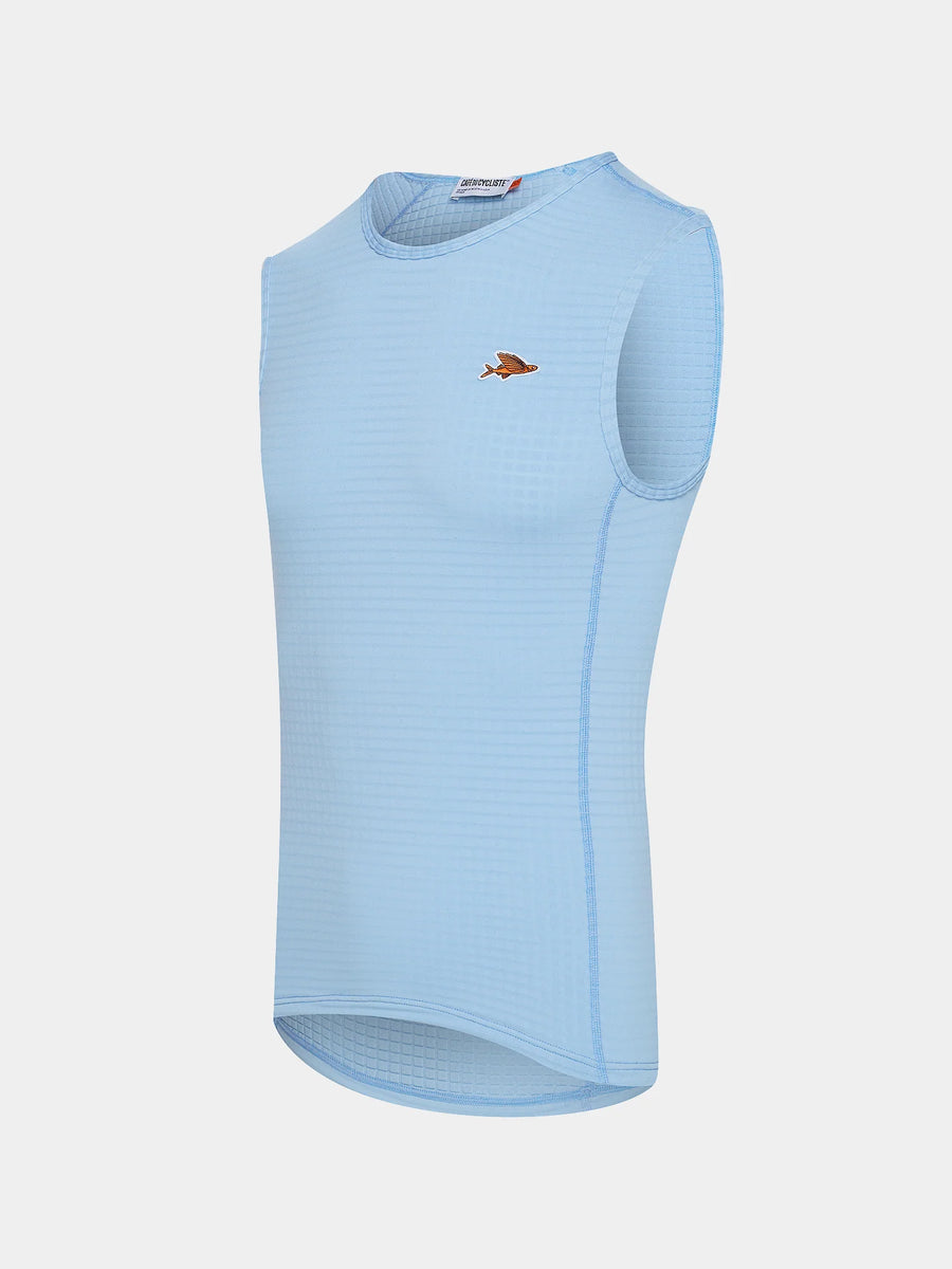 Café du Cycliste Coline Men's Three Season Base Layer Radunterhemd ärmellos Ice Blue