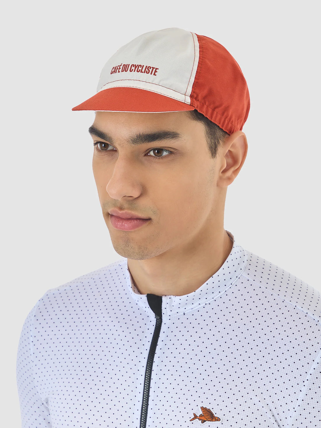 Café du Cycliste Gapette Cycling Cap Radkappe Chalk / Cinder Red