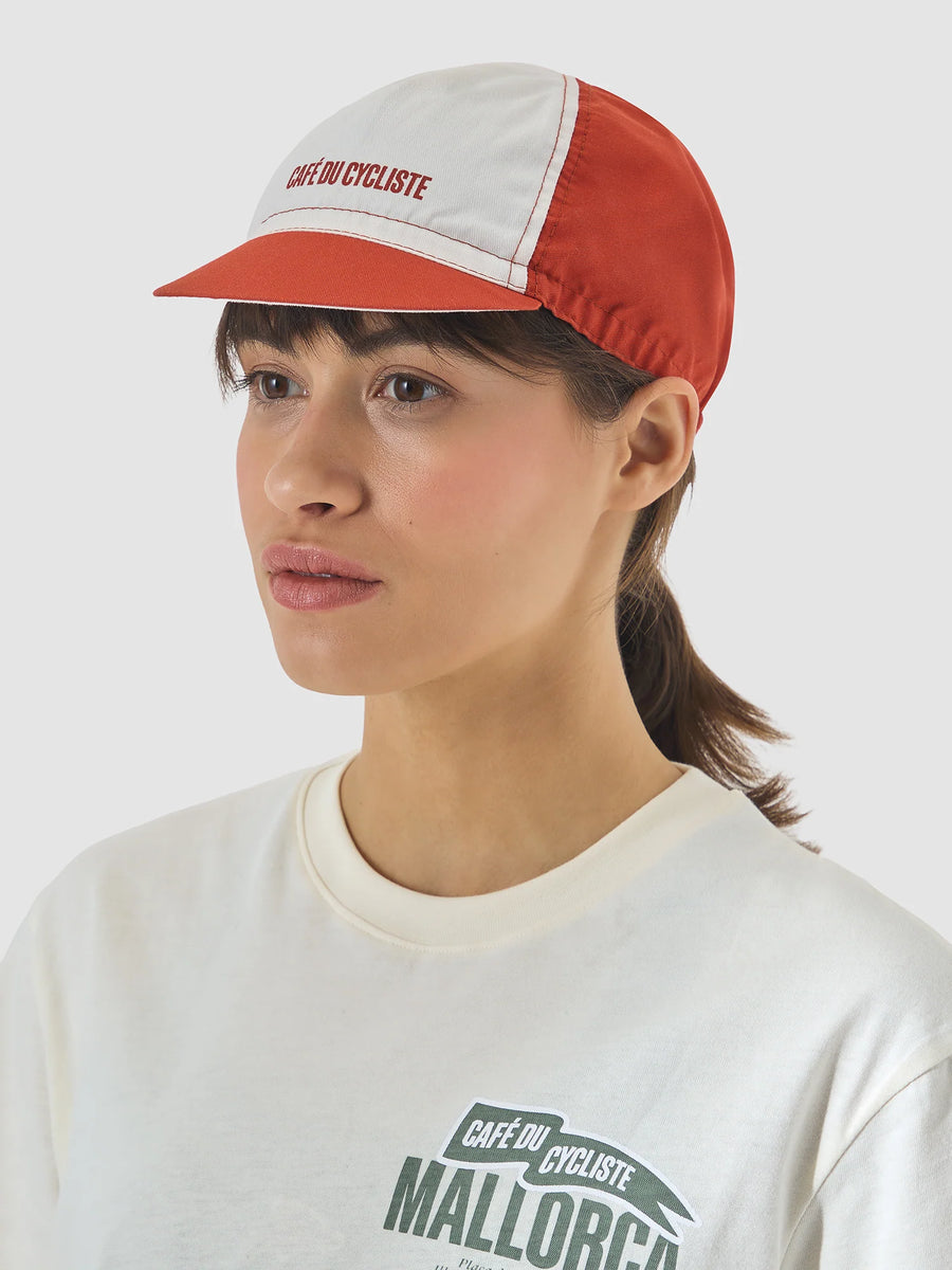Café du Cycliste Gapette Cycling Cap Radkappe Chalk / Cinder Red