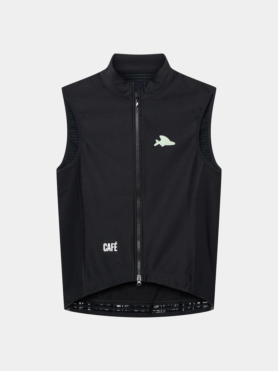 Café du Cycliste Sibille Men's Thermal Gilet Thermo Windweste Black