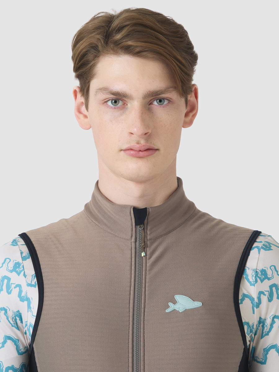 Café du Cycliste Sibille Men's Thermal Gilet Thermo Windweste Oyster Grey