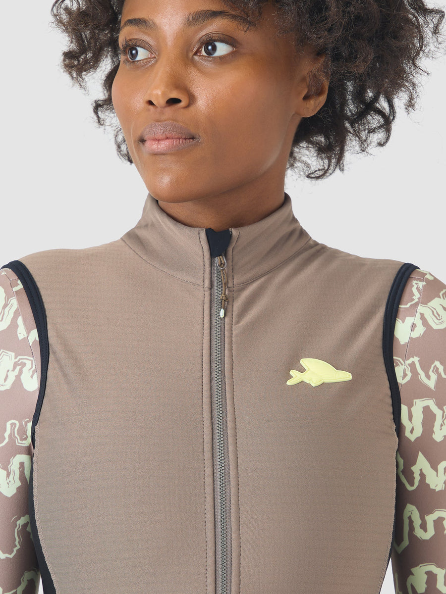 Café du Cycliste Sibille Women's Thermal Gilet Thermo Windweste Oyster Grey