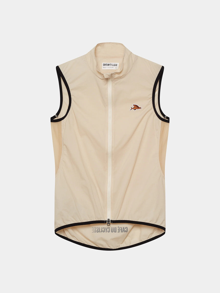 Café du Cycliste Edith Men's Cycling Gilet Windweste Chalk