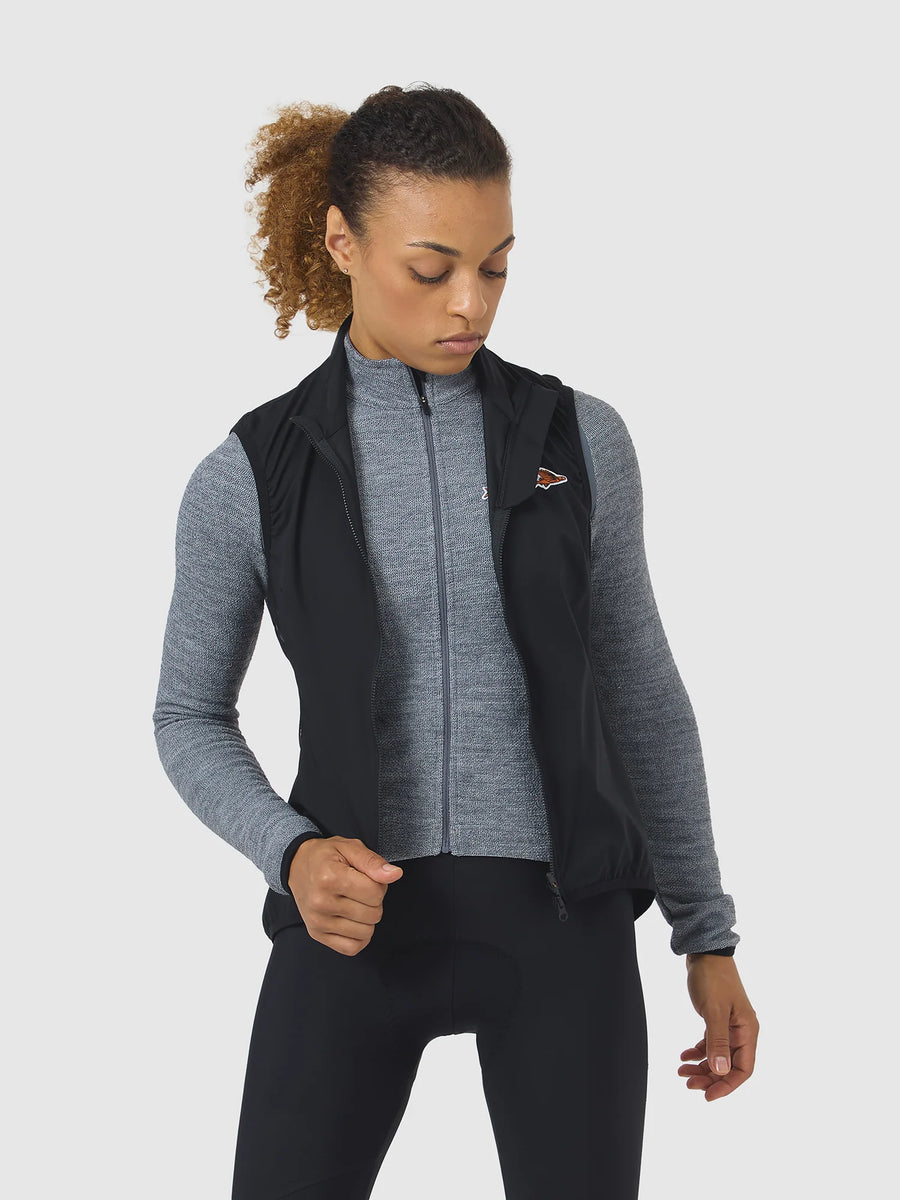 Café du Cycliste Edith Women's Cycling Gilet Windweste Black