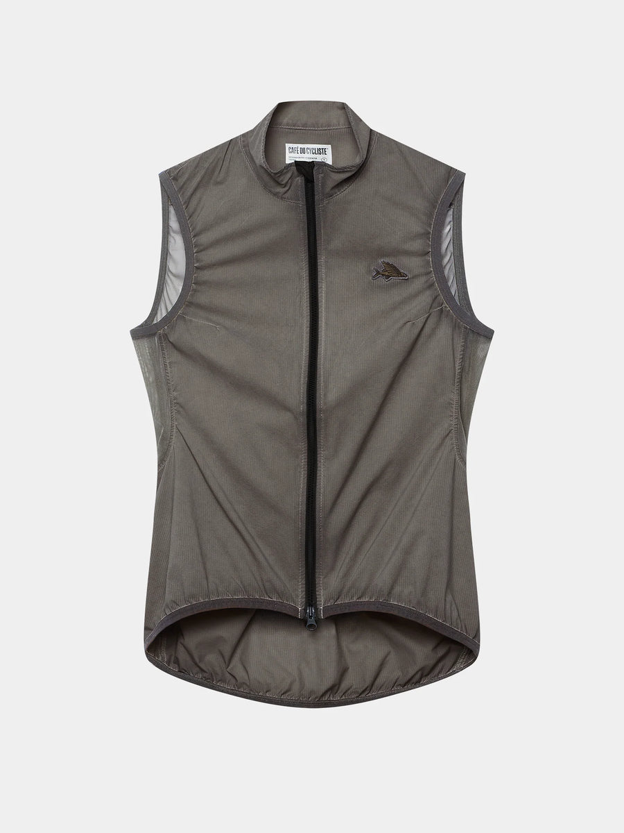 Café du Cycliste Edith Women's Cycling Gilet Windweste Charcoal