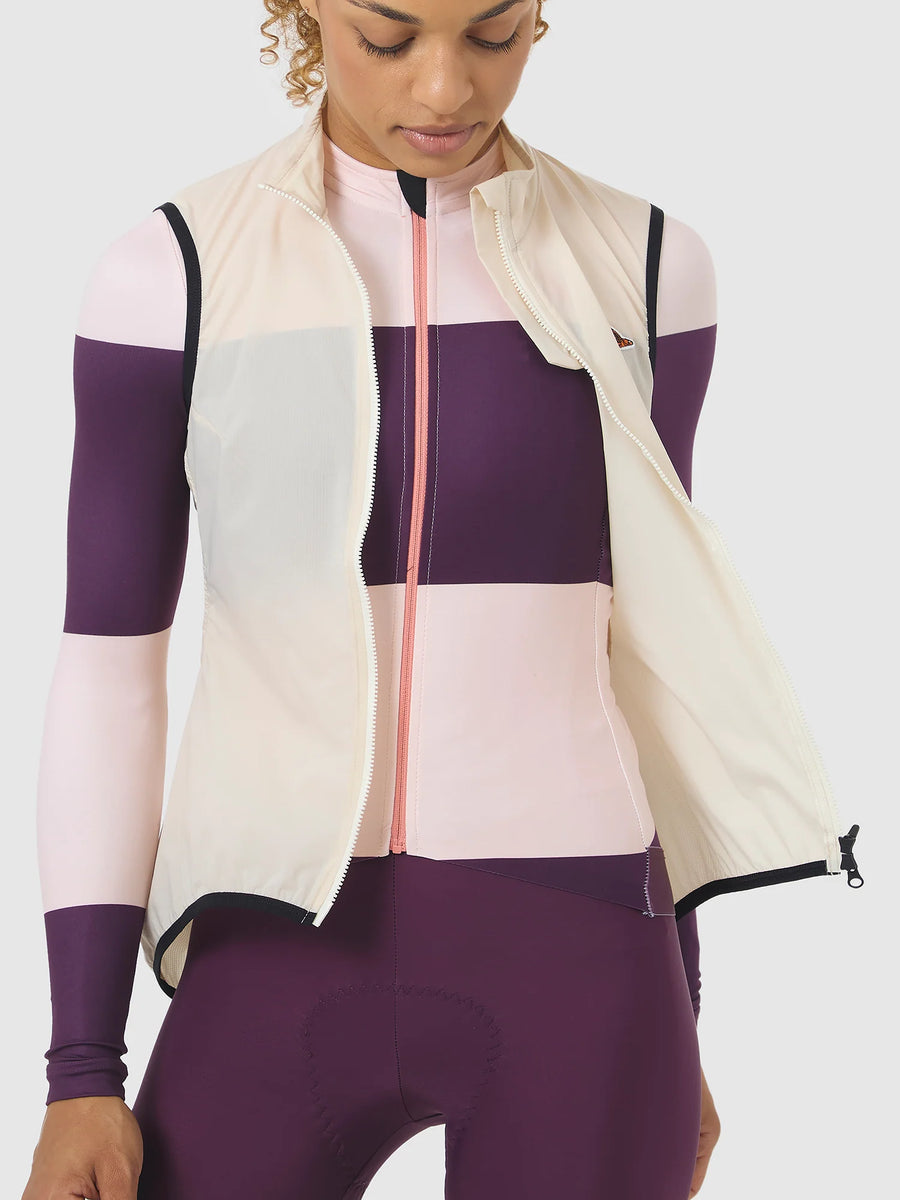 Café du Cycliste Edith Women's Cycling Gilet Windweste Chalk