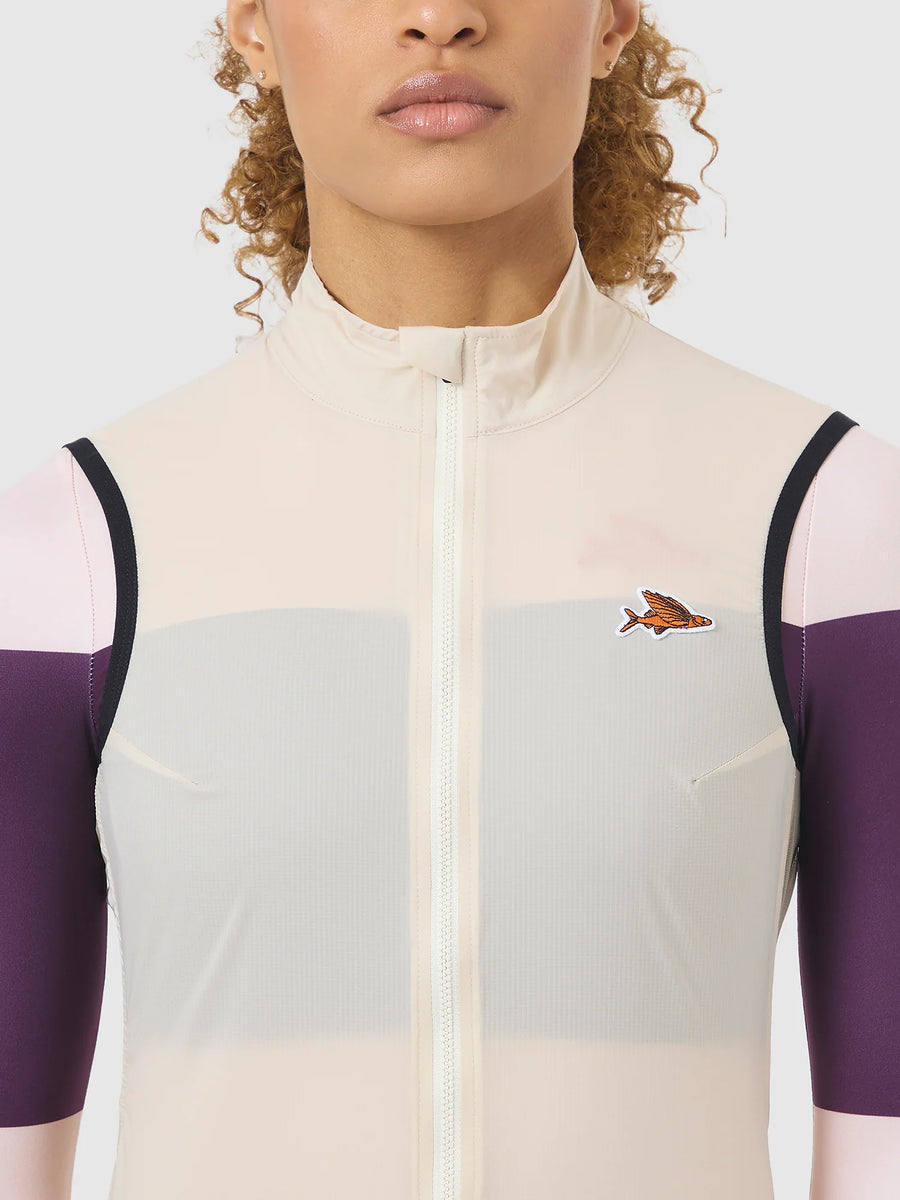 Café du Cycliste Edith Women's Cycling Gilet Windweste Chalk