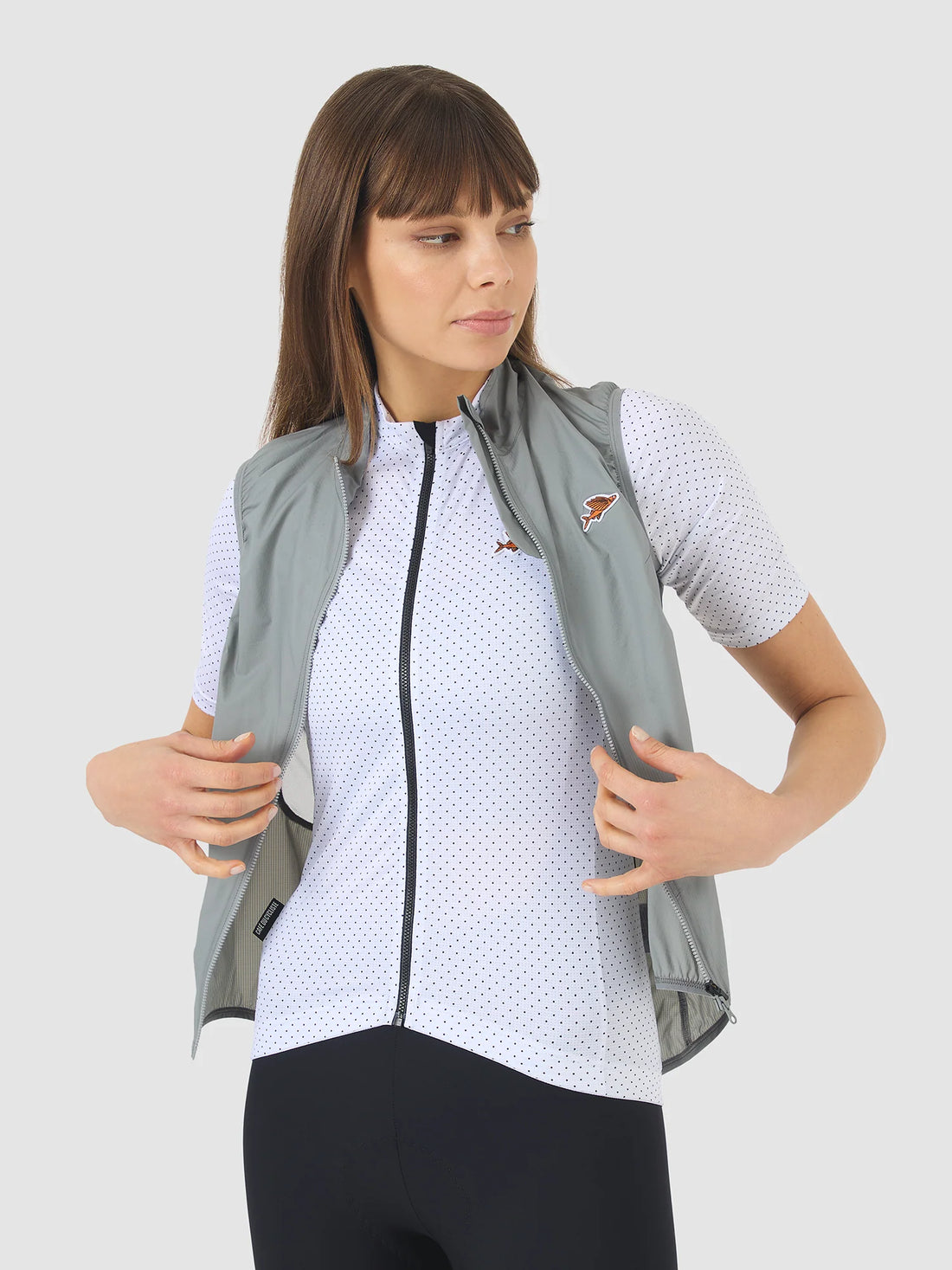 Café du Cycliste Edith Women's Cycling Gilet Windweste Mountain Fog
