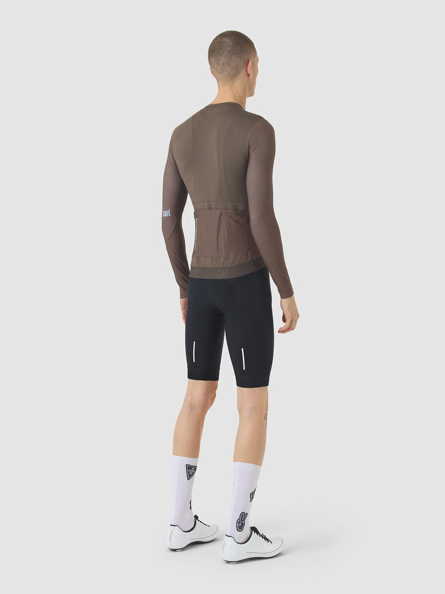 Café du Cycliste Andrea Men's Superlight Long Sleeve Cycling Jersey Radtrikot langarm Carob