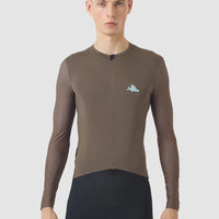 Café du Cycliste Andrea Men's Superlight Long Sleeve Cycling Jersey Radtrikot langarm Carob