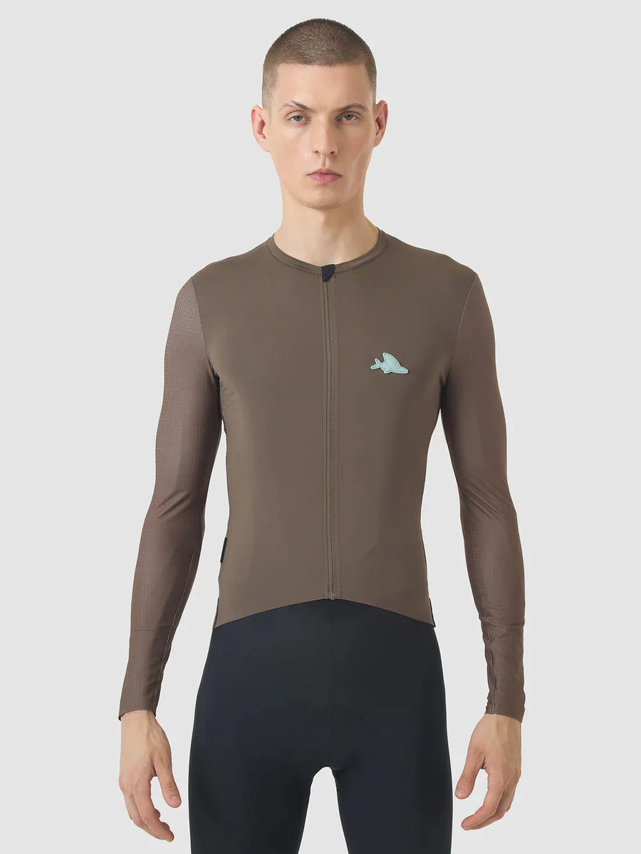 Café du Cycliste Andrea Men's Superlight Long Sleeve Cycling Jersey Radtrikot langarm Carob