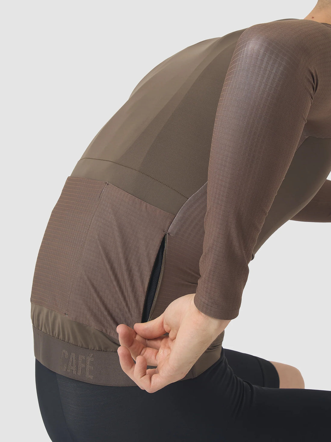 Café du Cycliste Andrea Men's Superlight Long Sleeve Cycling Jersey Radtrikot langarm Carob