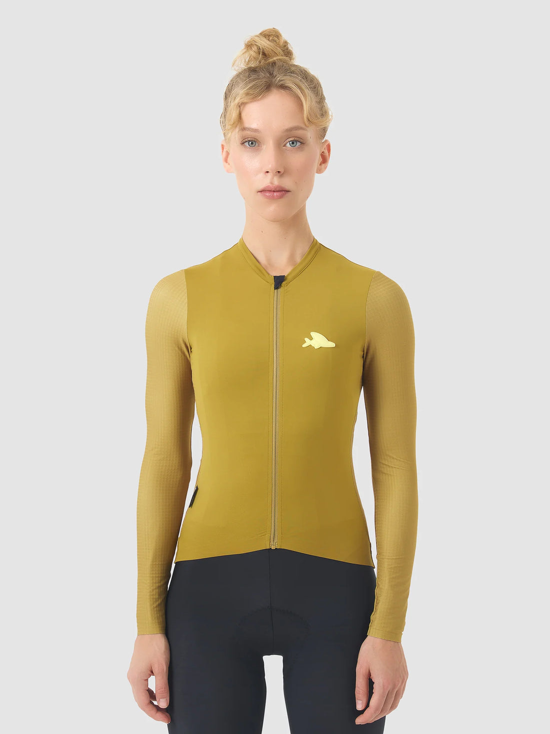 Café du Cycliste Andrea Women's Superlight Long Sleeve Cycling Jersey Radtrikot langarm Golden Olive
