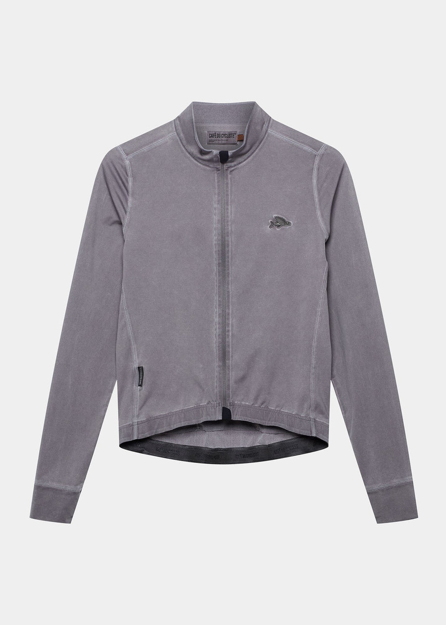 Café du Cycliste Charlie Men's Brushed Long Sleeve Jersey Radtrikot langarm Charcoal