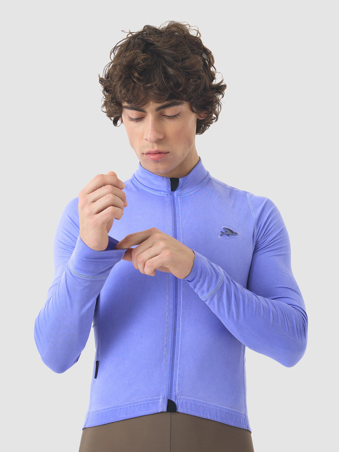 Café du Cycliste Charlie Men's Brushed Long Sleeve Jersey Radtrikot langarm Verbena