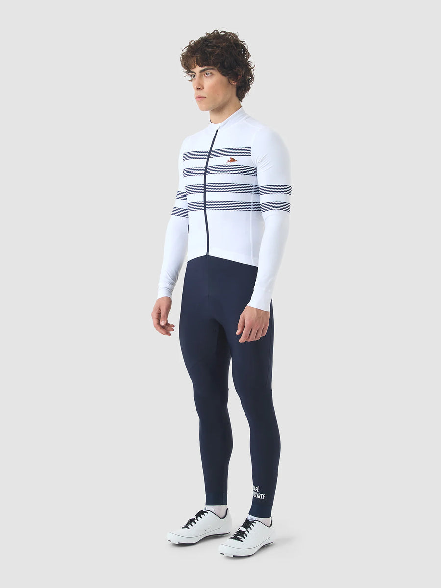 Café du Cycliste Charlie Men's Brushed Long Sleeve Jersey Radtrikot langarm Marinière