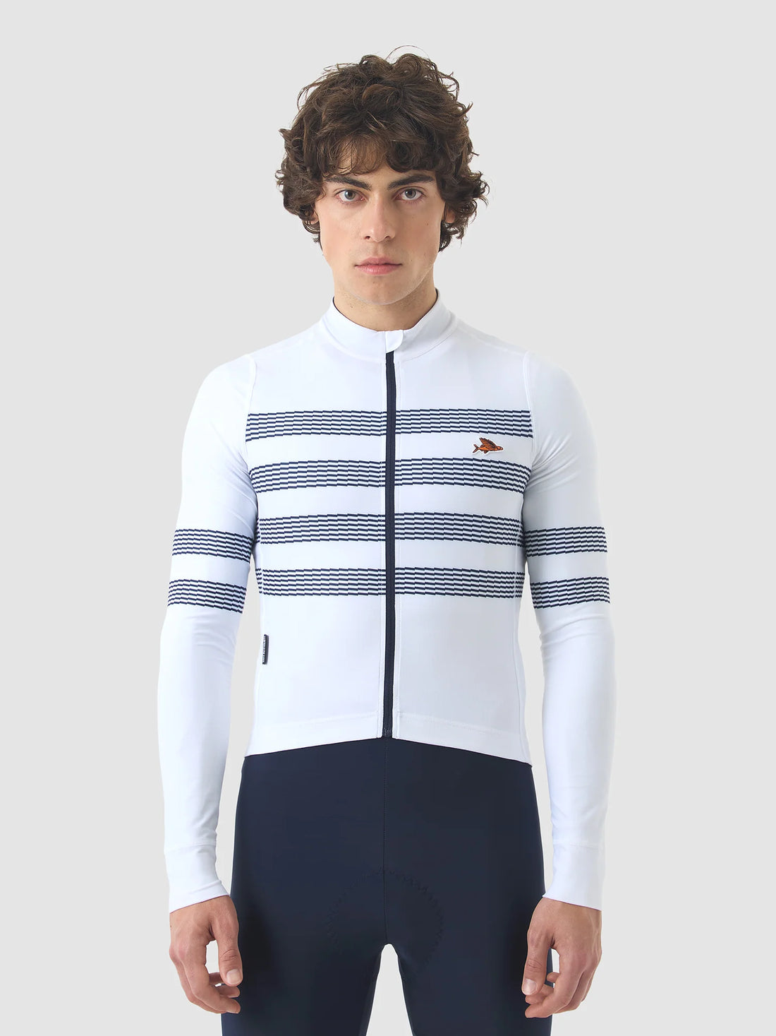 Café du Cycliste Charlie Men's Brushed Long Sleeve Jersey Radtrikot langarm Marinière