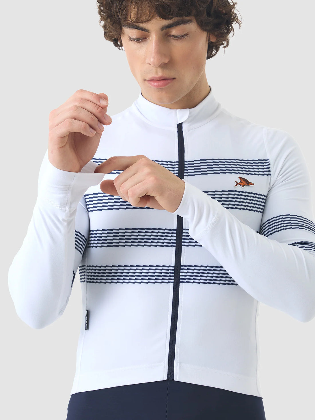 Café du Cycliste Charlie Men's Brushed Long Sleeve Jersey Radtrikot langarm Marinière