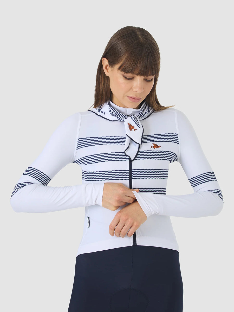 Café du Cycliste Charlie Women's Brushed Long Sleeve Jersey Radtrikot langarm Marinière