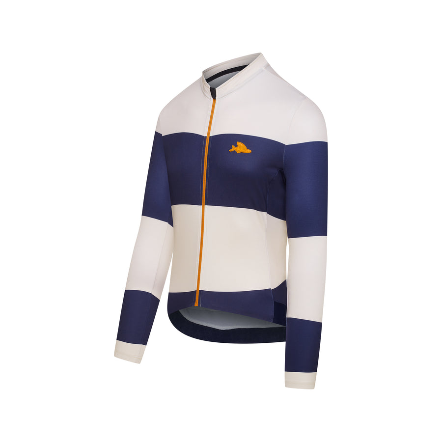 Café du Cycliste Costance Men's Long Sleeve Cycling Jersey Radtrikot Navy/Chalk