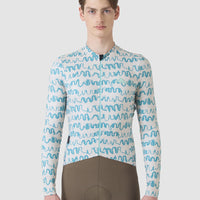 Café du Cycliste Constance Men's Midweight Jersey Radtrikot langarm Pearl Grey / Deep Water