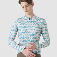 Café du Cycliste Constance Men's Midweight Jersey Radtrikot langarm Pearl Grey / Deep Water