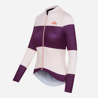 Café du Cycliste Costance Women's Long Sleeve Cycling Jersey Radtrikot Rosa/Quetsche