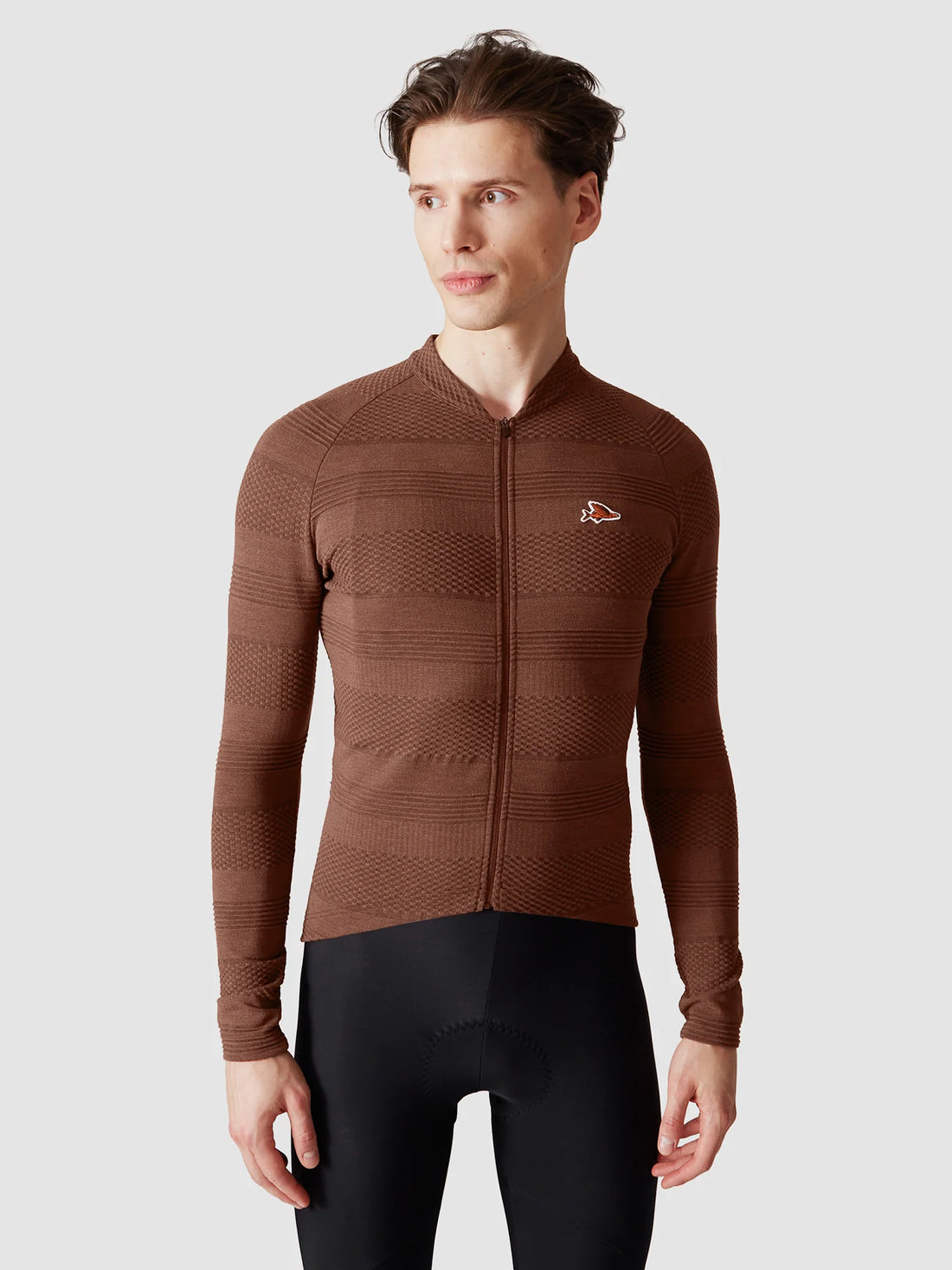 Café du Cycliste Corinne Men's Long Sleeve Three Season Textured Cycling Jersey Radtrikot Cashew