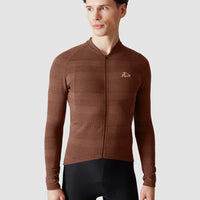 Café du Cycliste Corinne Men's Long Sleeve Three Season Textured Cycling Jersey Radtrikot Cashew