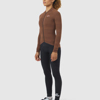 Café du Cycliste Corinne Women's Long Sleeve Three Season Textured Cycling Jersey Radtrikot Cashew