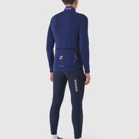 Café du Cycliste Faustine Men's Air Channel Jersey Long Sleeve Radtrikot langarm Amethyst/Navy