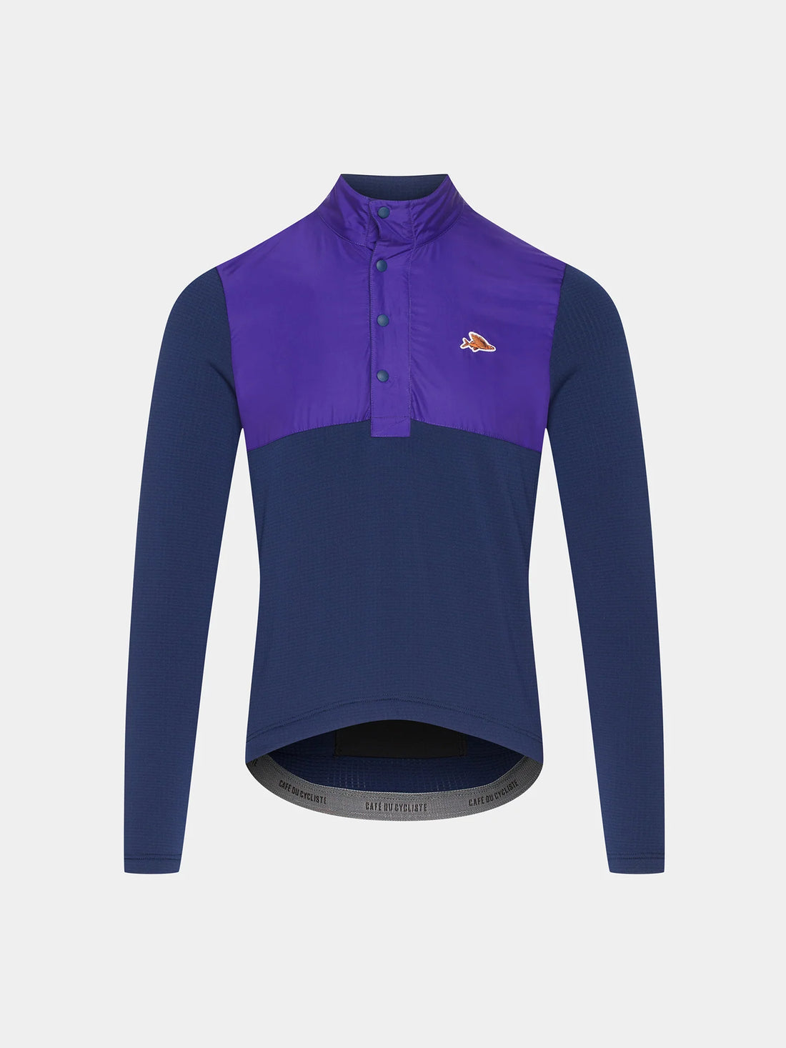 Café du Cycliste Faustine Men's Air Channel Jersey Long Sleeve Radtrikot langarm Amethyst/Navy