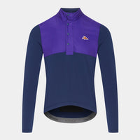 Café du Cycliste Faustine Men's Air Channel Jersey Long Sleeve Radtrikot langarm Amethyst/Navy