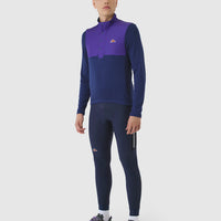 Café du Cycliste Faustine Men's Air Channel Jersey Long Sleeve Radtrikot langarm Amethyst/Navy