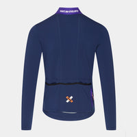 Café du Cycliste Faustine Men's Air Channel Jersey Long Sleeve Radtrikot langarm Amethyst/Navy