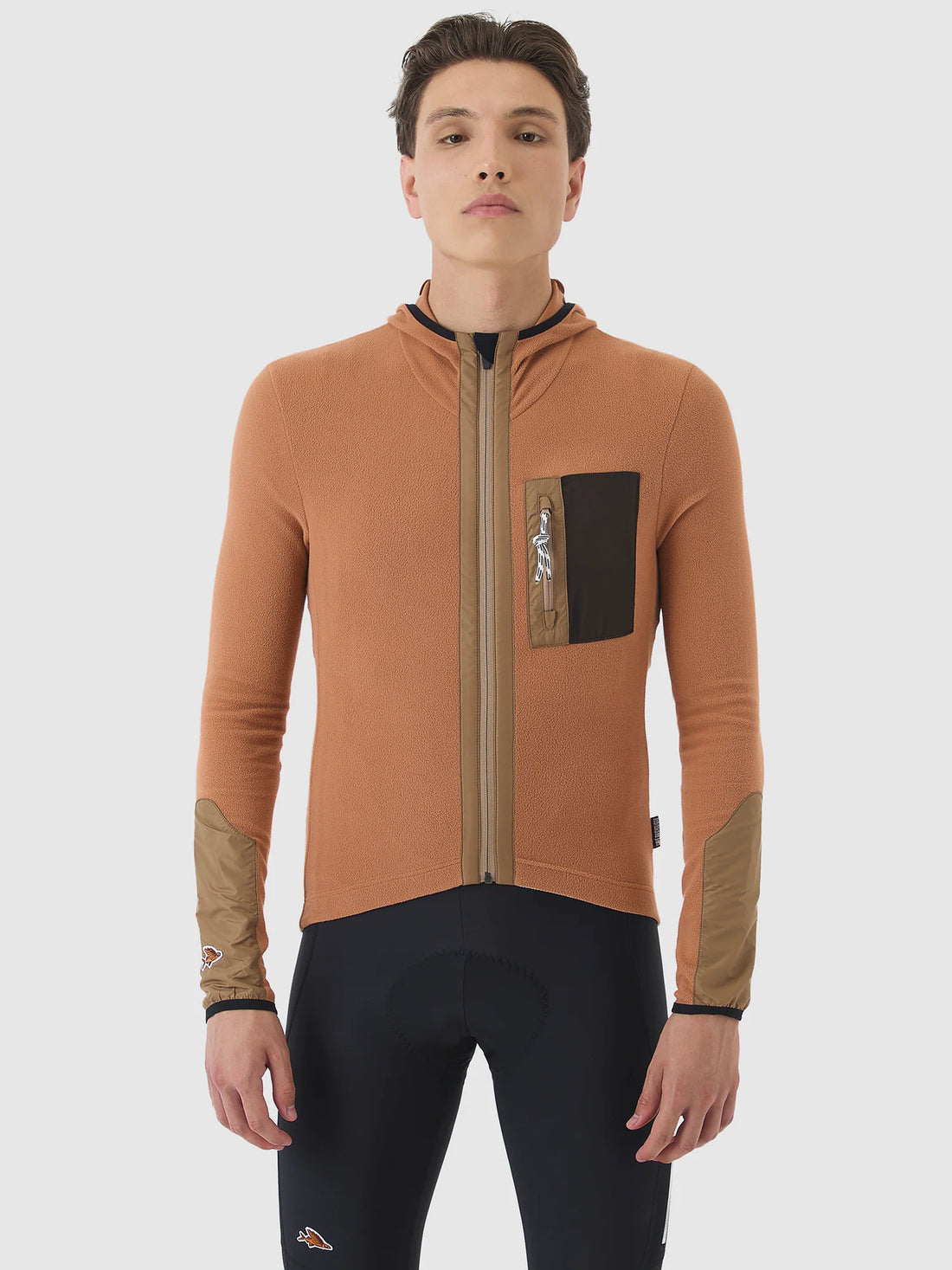 Café du Cycliste Ingrid Men's Microfleece Cycling Jersey Long Sleeve Radtrikot langarm Cashew