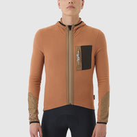 Café du Cycliste Ingrid Men's Microfleece Cycling Jersey Long Sleeve Radtrikot langarm Cashew