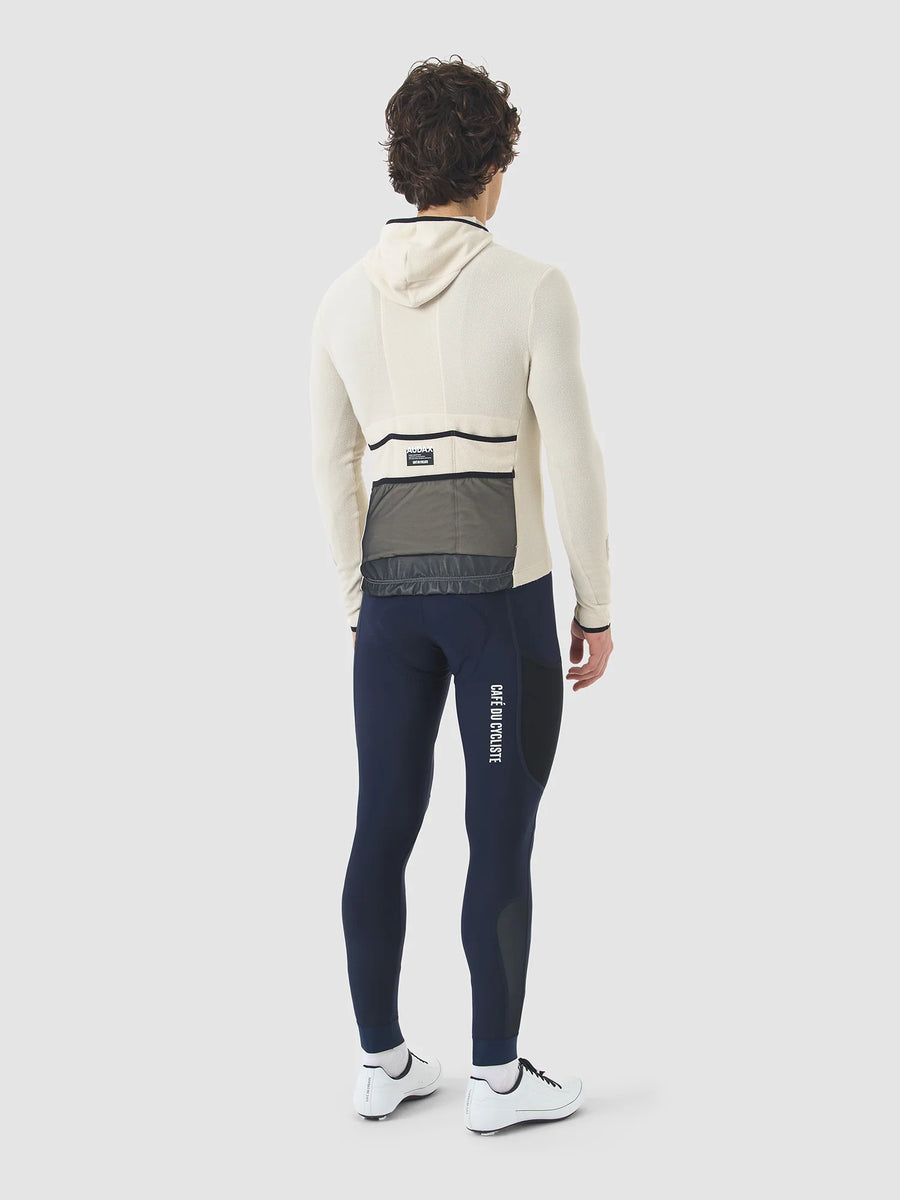 Café du Cycliste Ingrid Men's Microfleece Cycling Jersey Long Sleeve Radtrikot langarm Pearl Grey