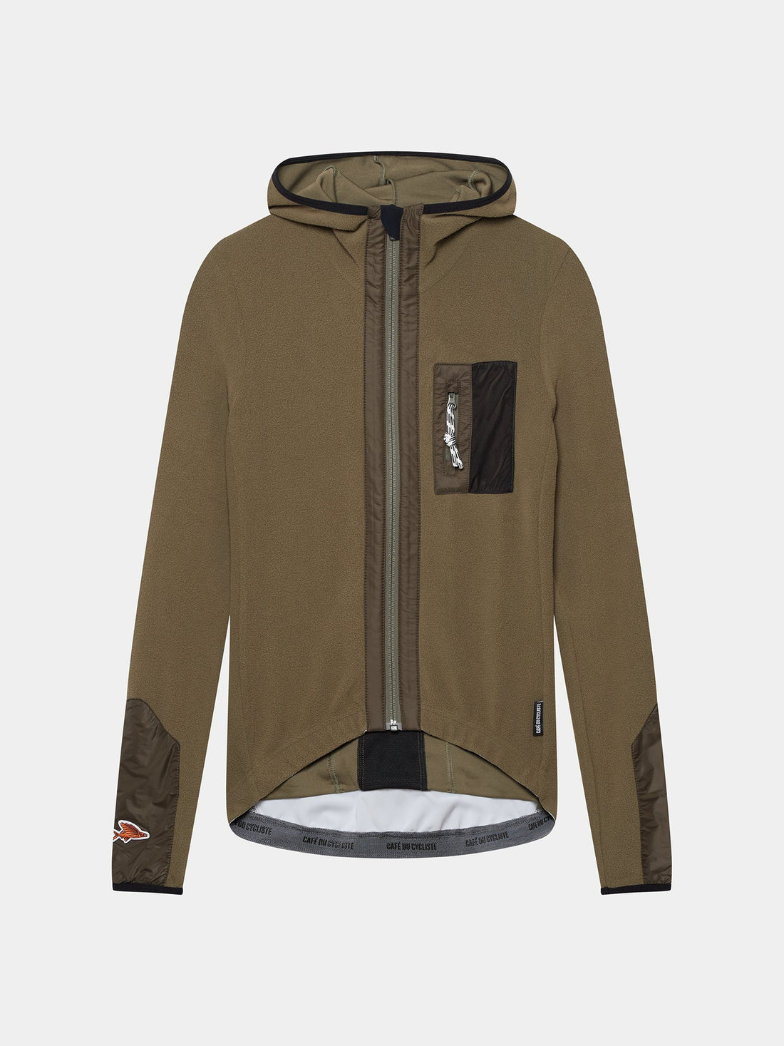 Café du Cycliste Ingrid Women's Microfleece Jersey Radtrikot langarm Moss Green