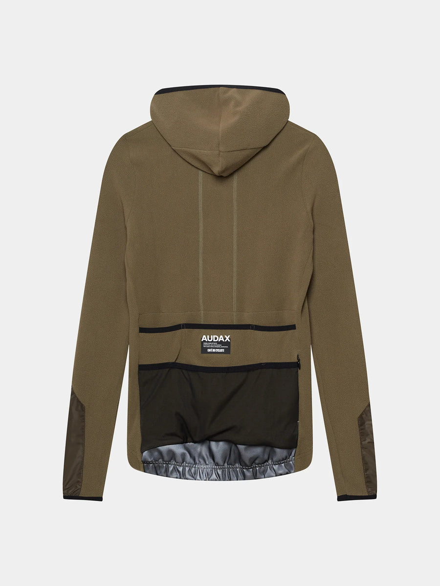 Café du Cycliste Ingrid Women's Microfleece Jersey Radtrikot langarm Moss Green