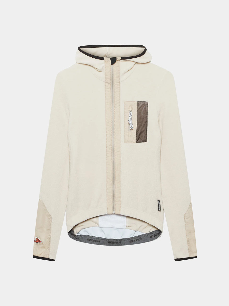 Café du Cycliste Ingrid Women's Microfleece Jersey Radtrikot langarm Pearl Grey