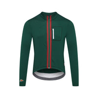 Café du Cycliste Lorenne Men's Long Sleeve Cycling Jersey Radtrikot Alpine Green